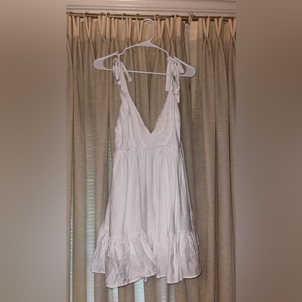 Flowy Tie Strap White Dress